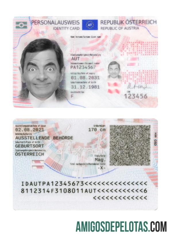 Áustria ID 2021 Presente exemplo